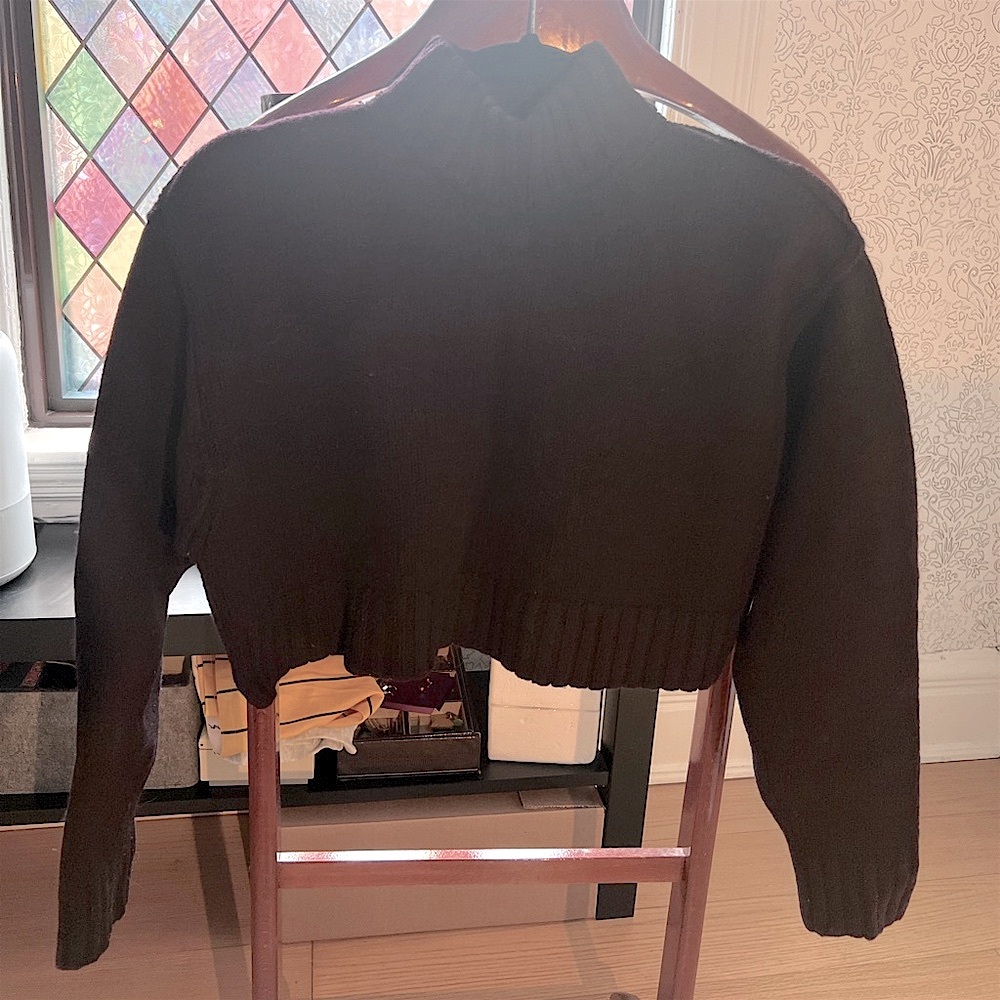Cropped black sweater